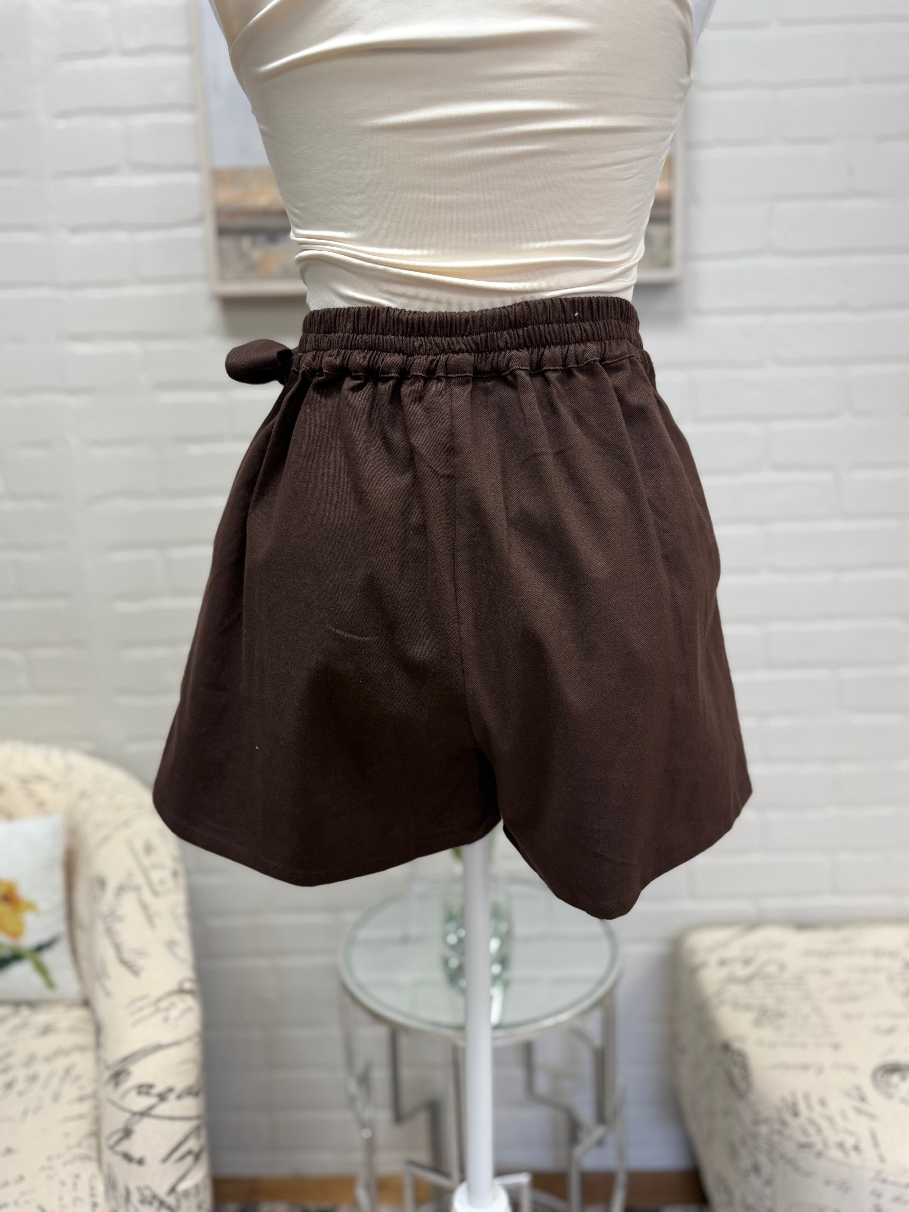 Brown Braided Skort