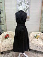 Black Belted Midi Dress