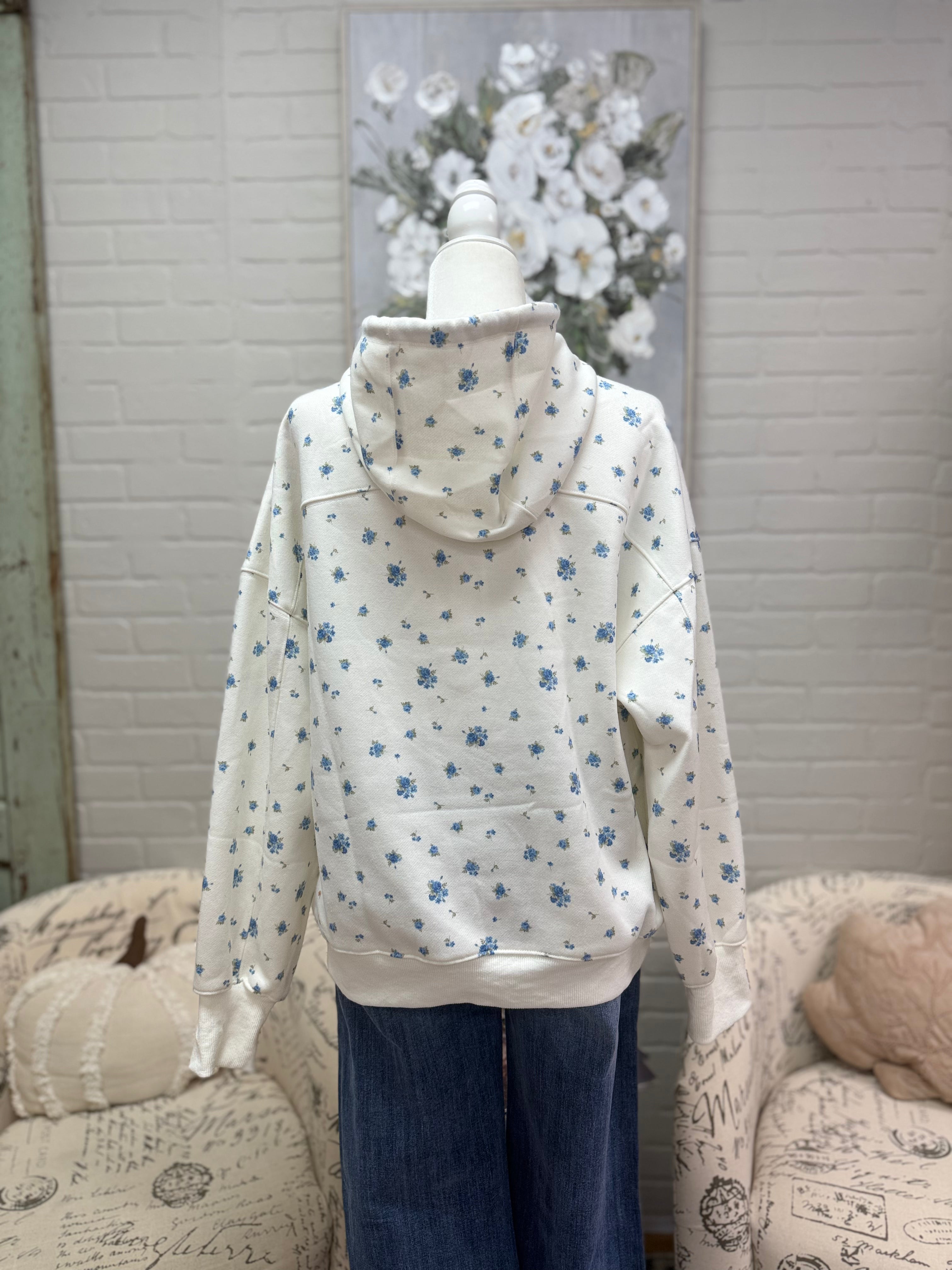 Ditsy Floral Printed Hoodie