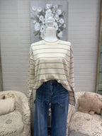 Cream & Mint Stripe Sweater