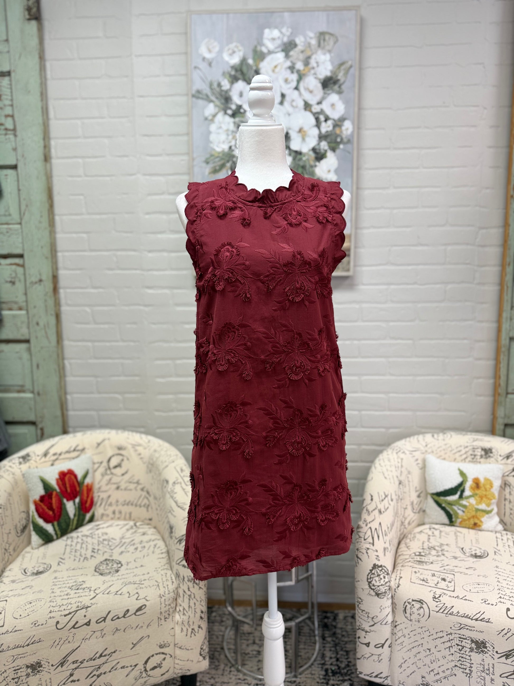 Burgundy Mini Dress