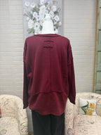 Merlot Split Neck Knit Top