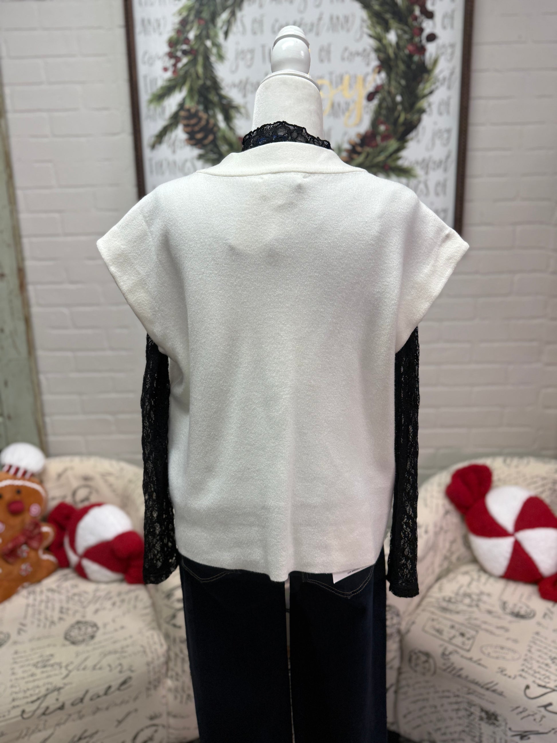 Cream Oversized  Sweater Vest