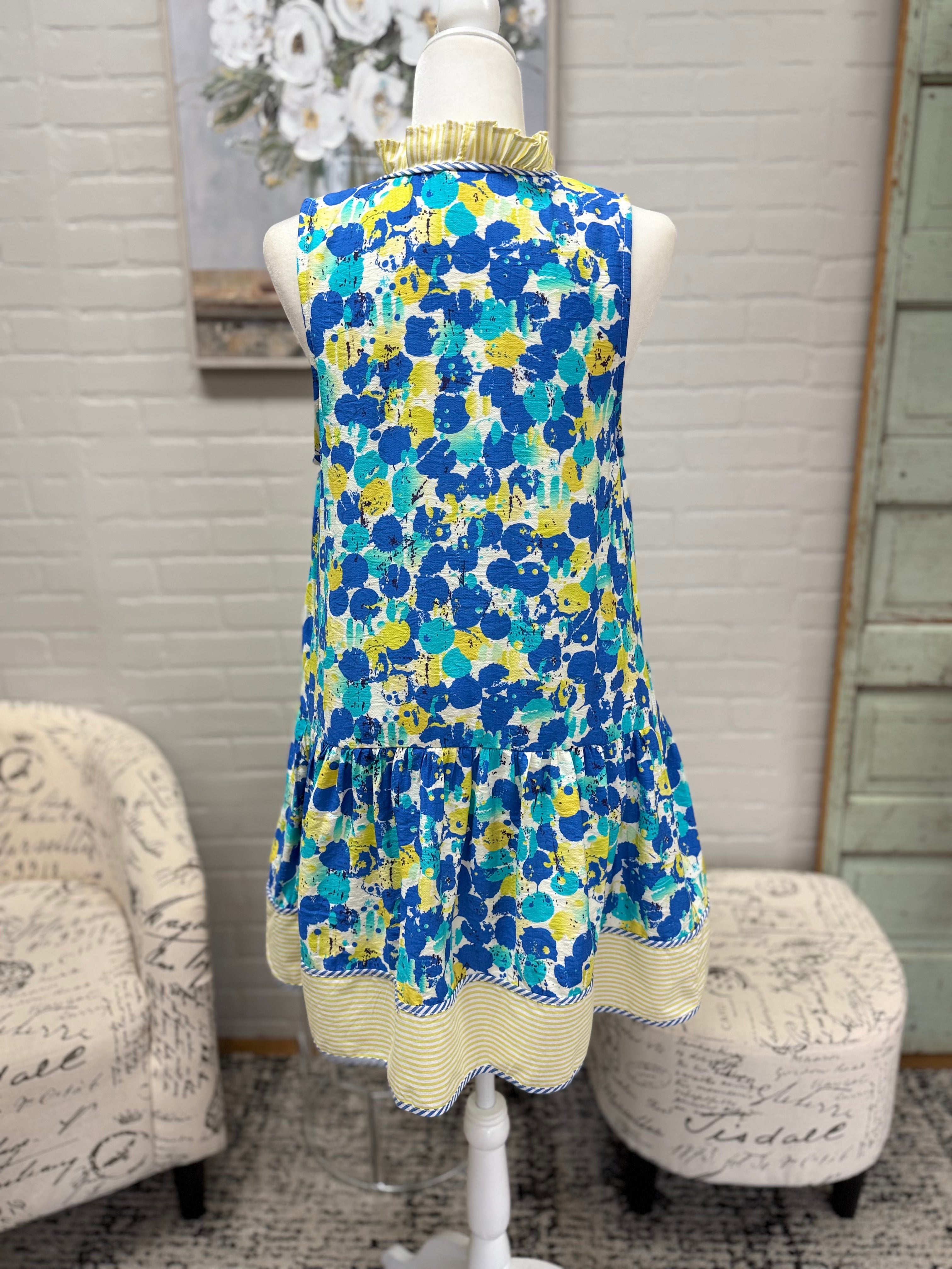 Blue & Yellow Floral Dress