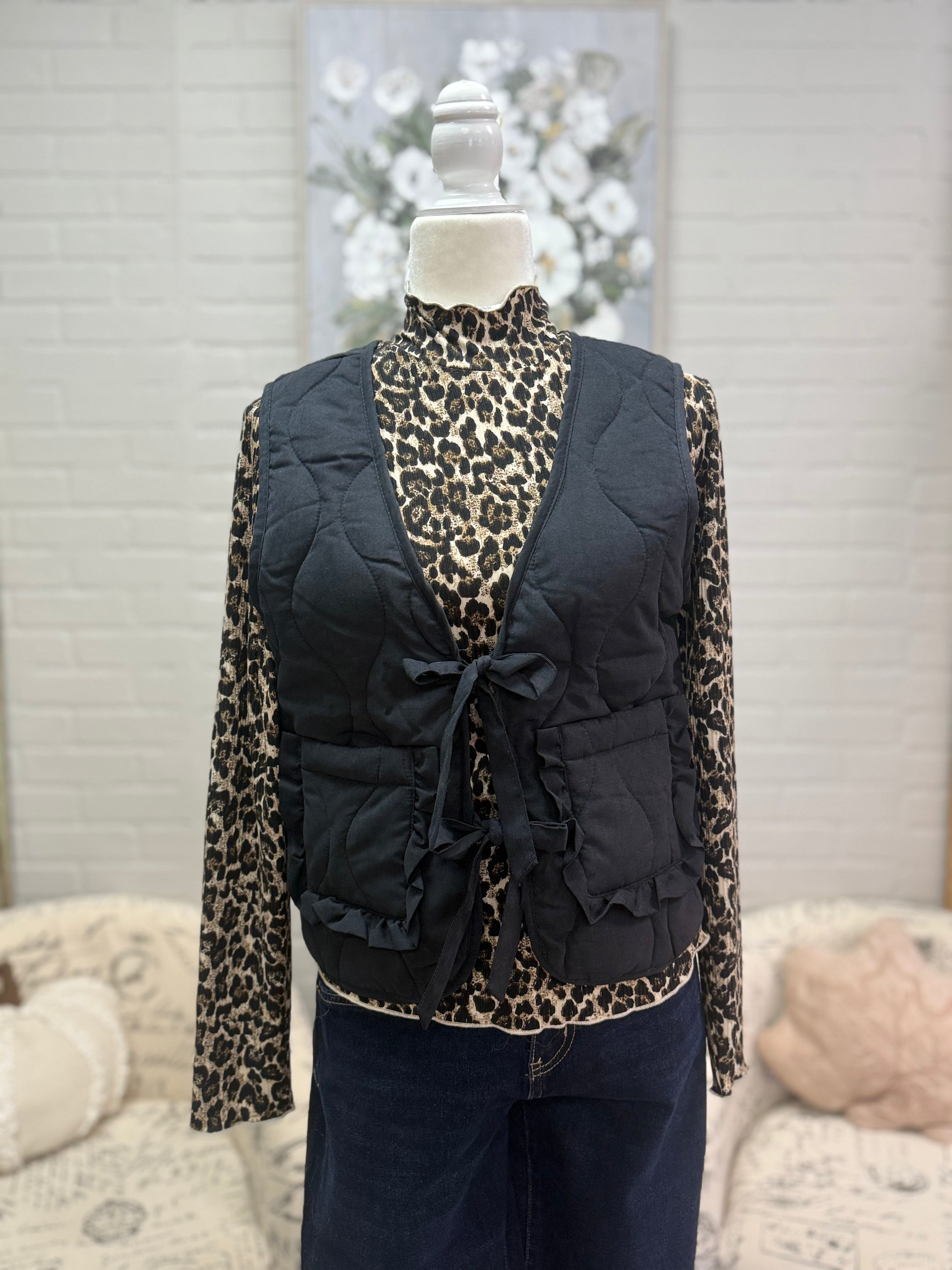 Black Quilted Vest