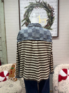 Denim Checker & Waffle Top