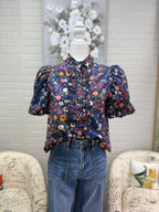 Navy Floral Top