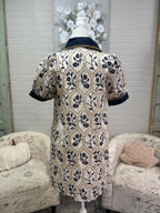 Navy Embroidered Dress