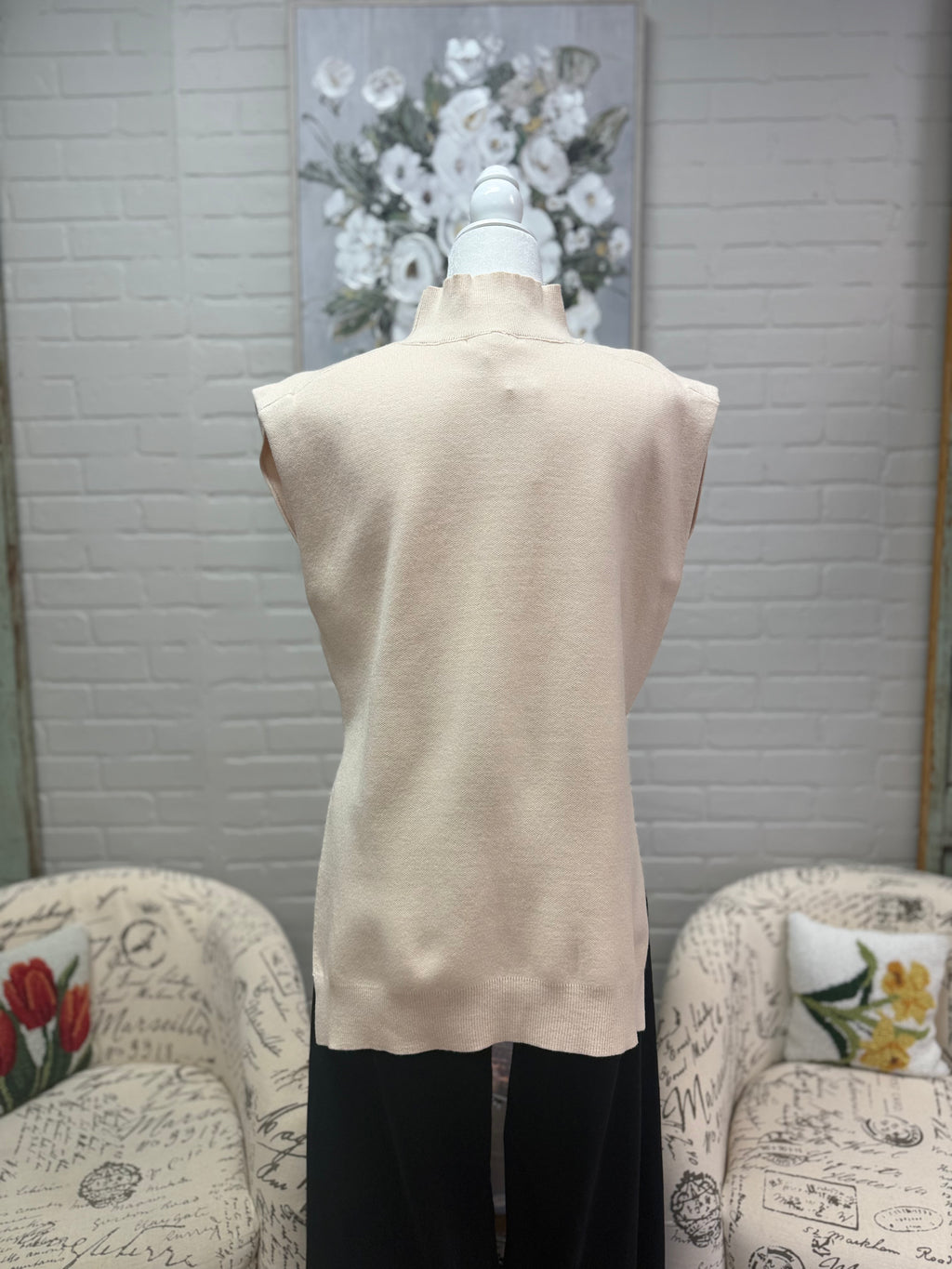 Oatmeal Mock neck Pullover