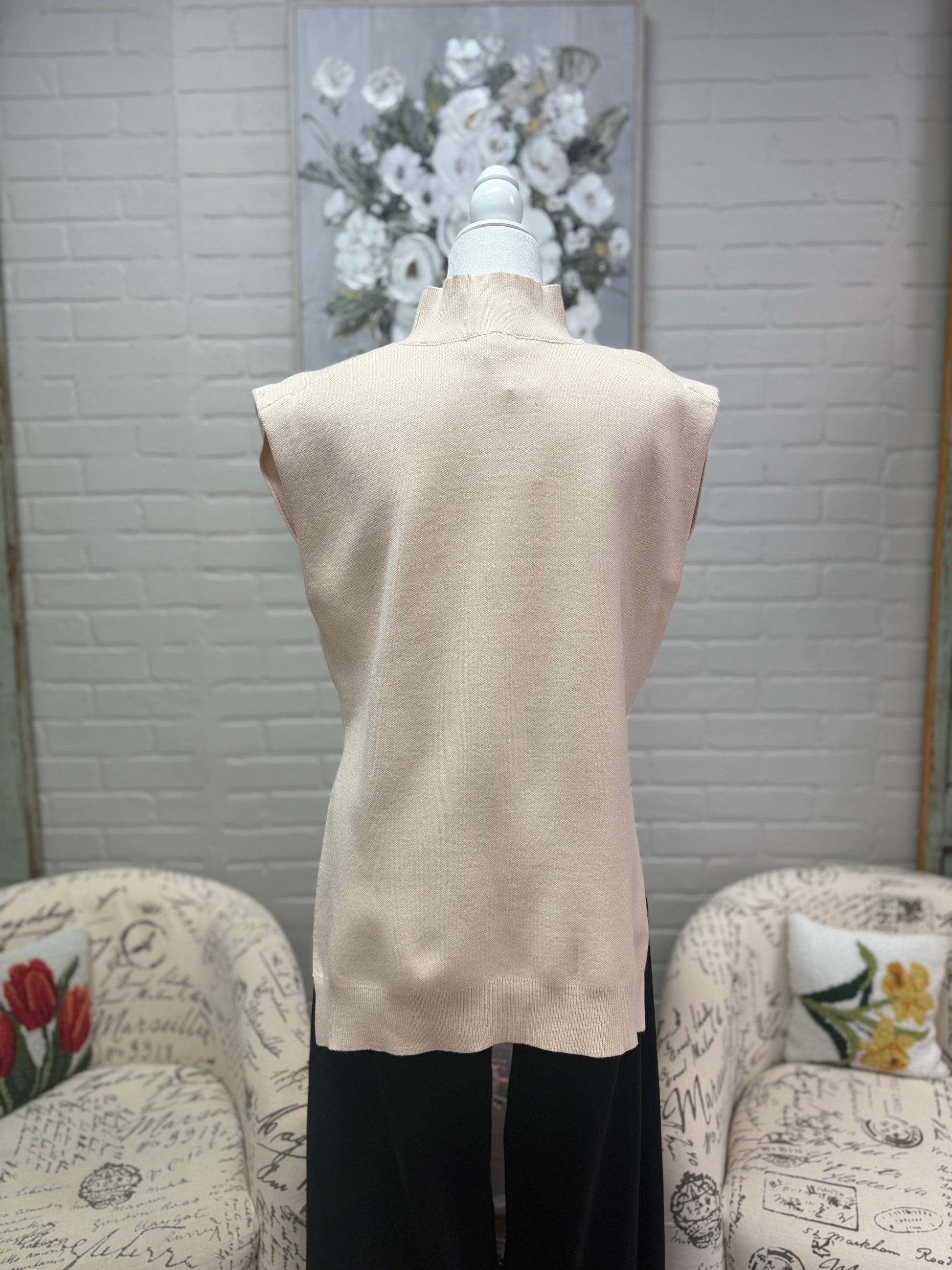 Oatmeal Mock neck Pullover