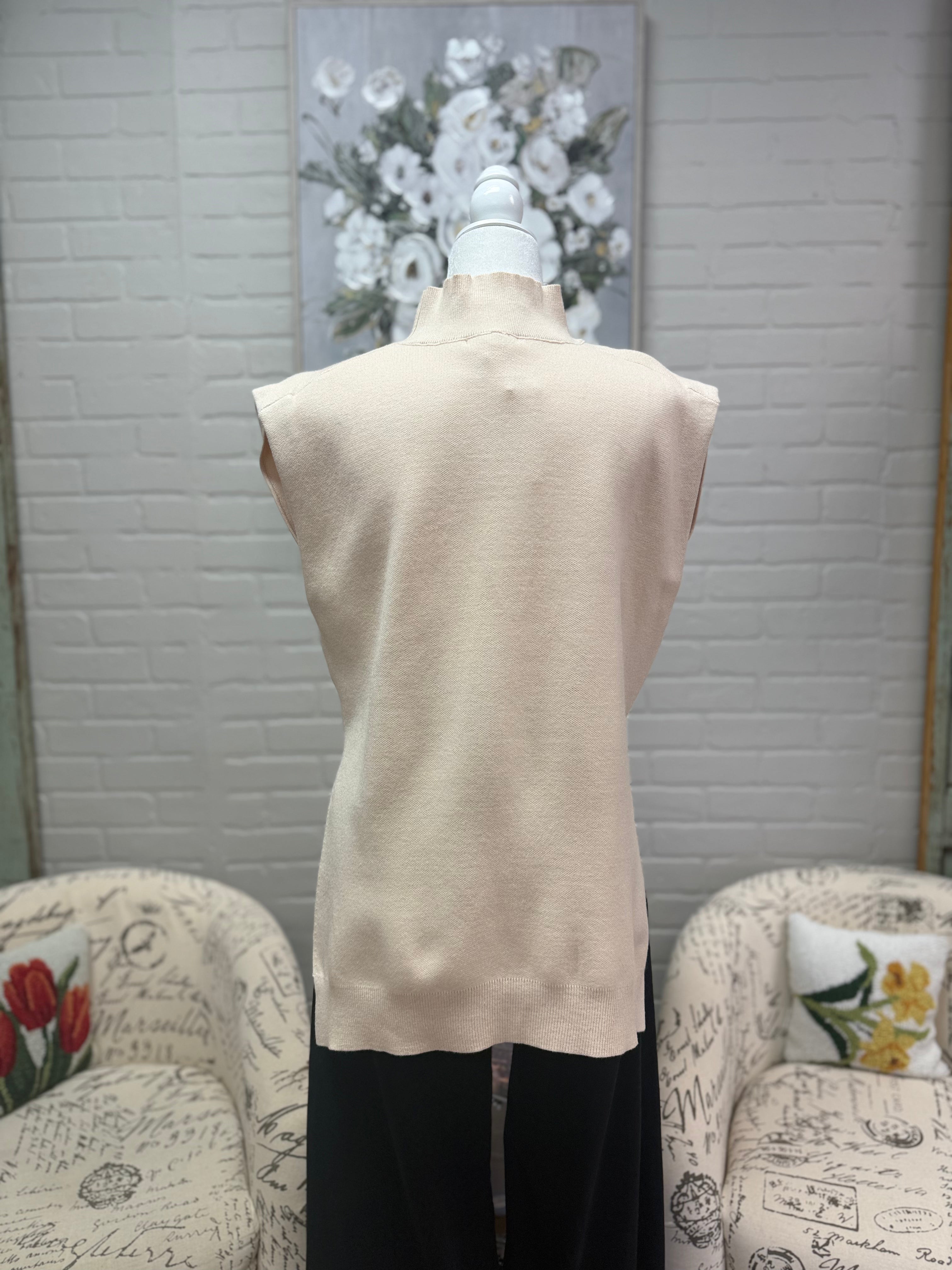 Oatmeal Mock neck Pullover