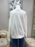 White Lace-Up Pullover