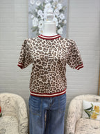 Leopard Sweater w/ Red Band