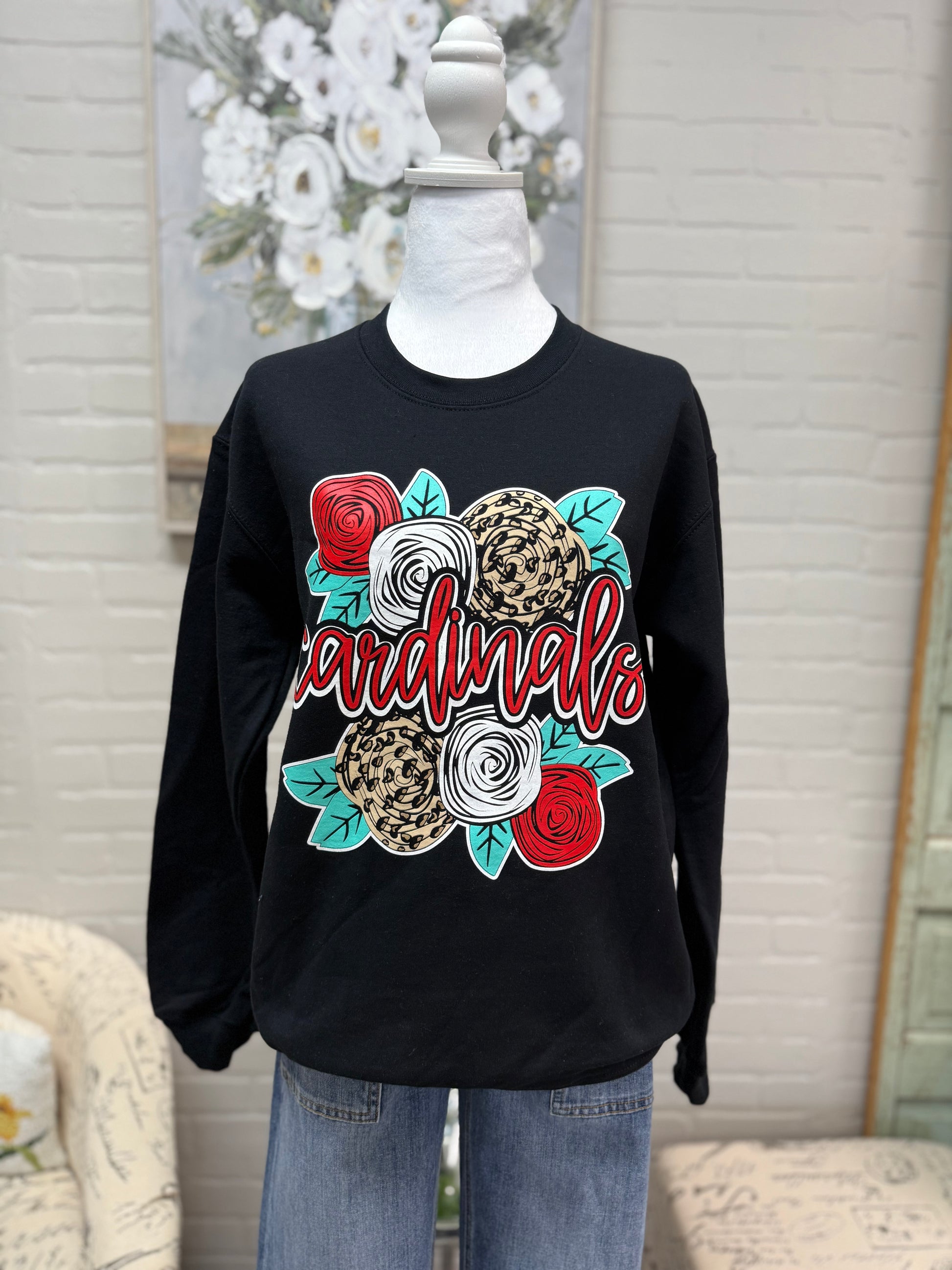 Melissa Cardinal Floral Sweatshirt