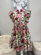 Floral Flutter Sleeve Dress