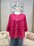 Pink Multi-Stitch Top