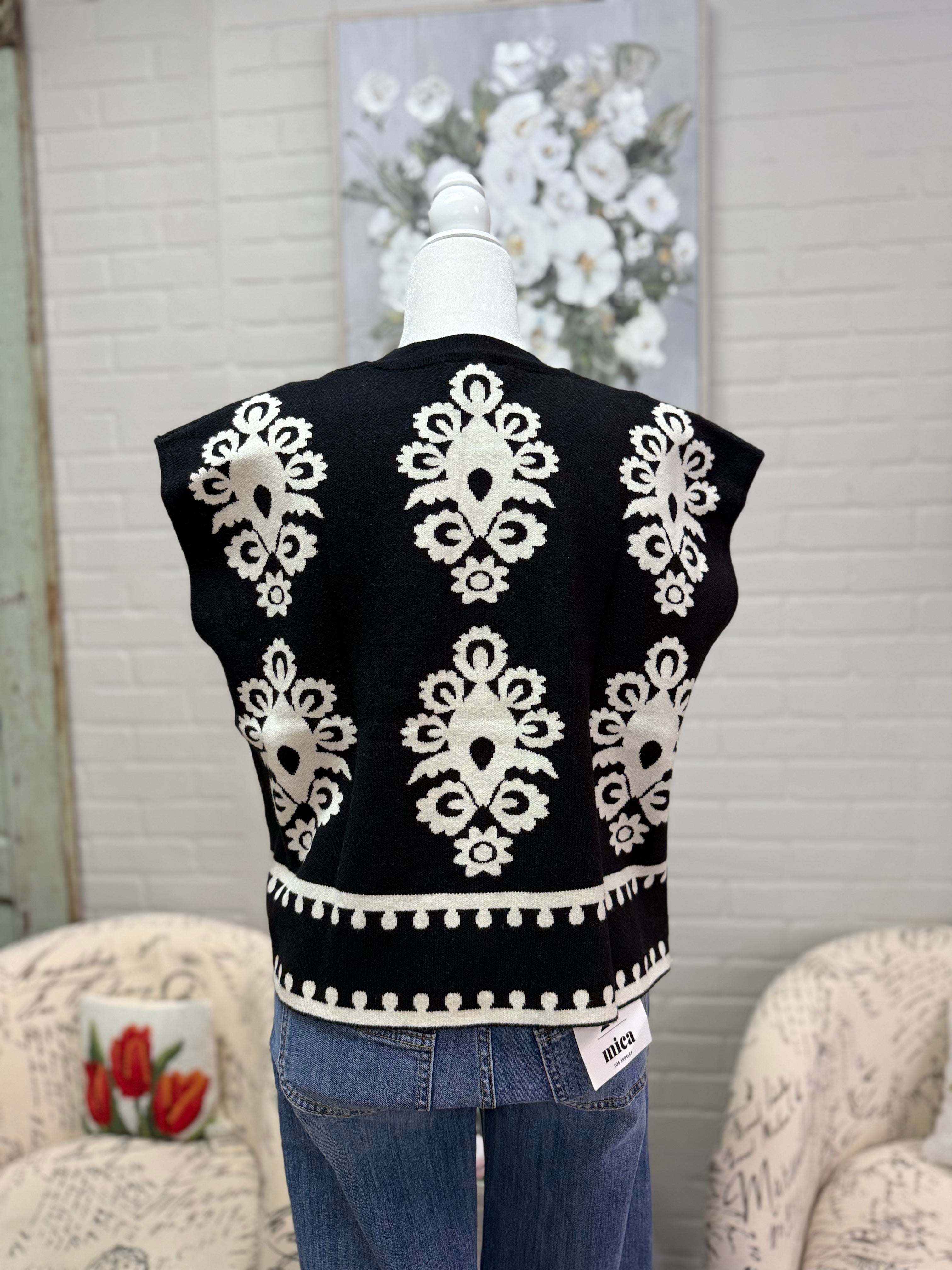 Black Damask Sweater