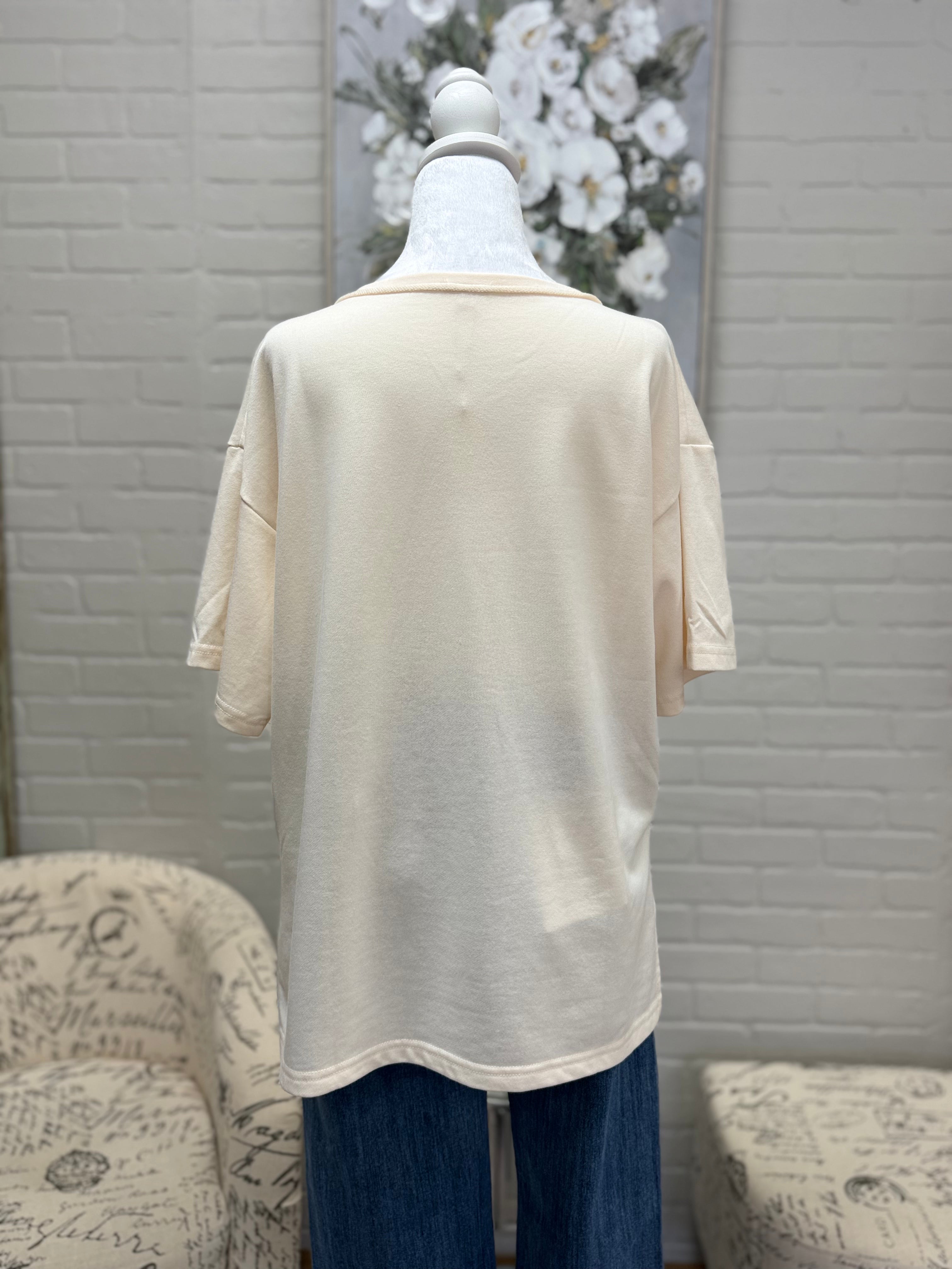 Cream Bow Flag Shirt