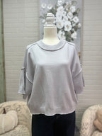 Grey Short Sleeved Sweater