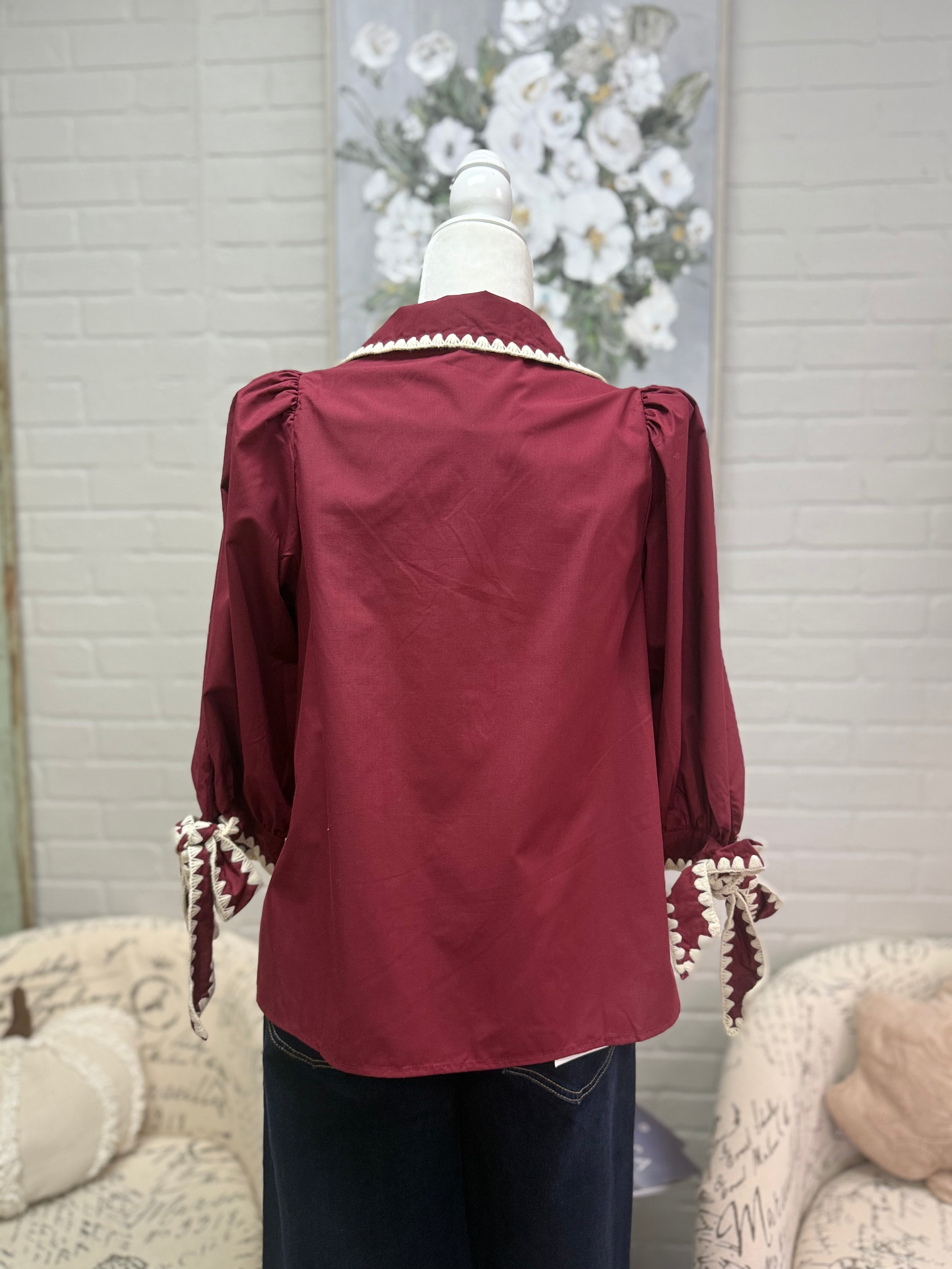 Garnet Tie Sleeve Top