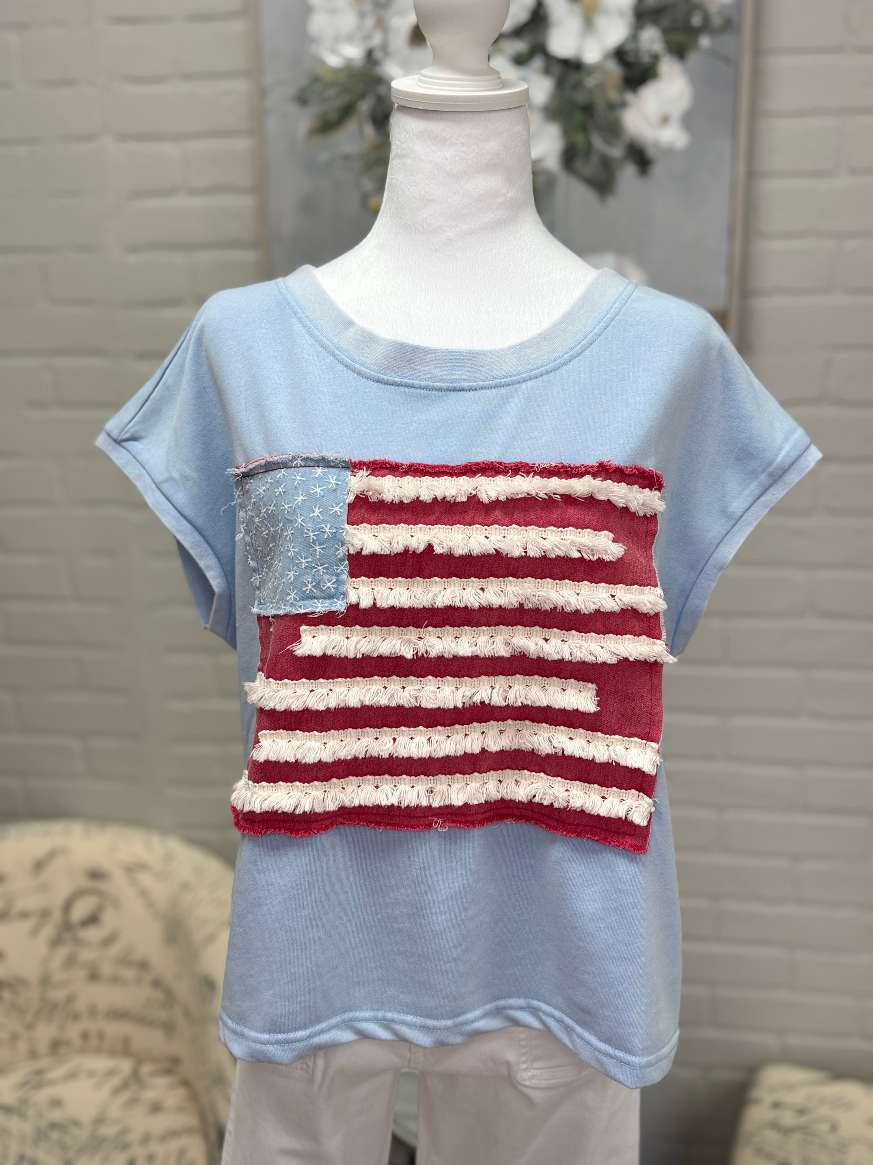 Light Blue Flag Top