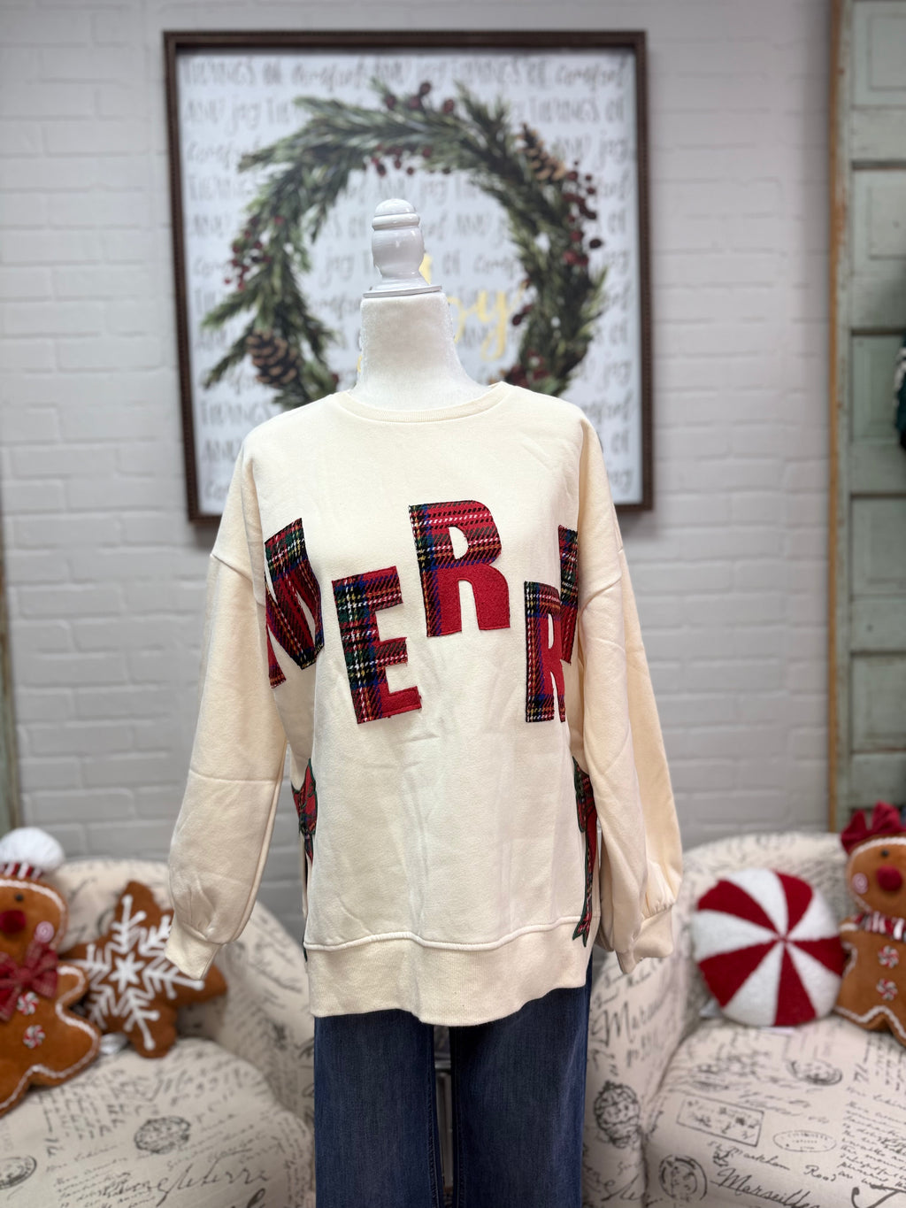 Merry Plaid Sweatshirt