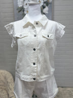 White Denim Vest
