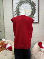 Red Teddy Sweater Vest