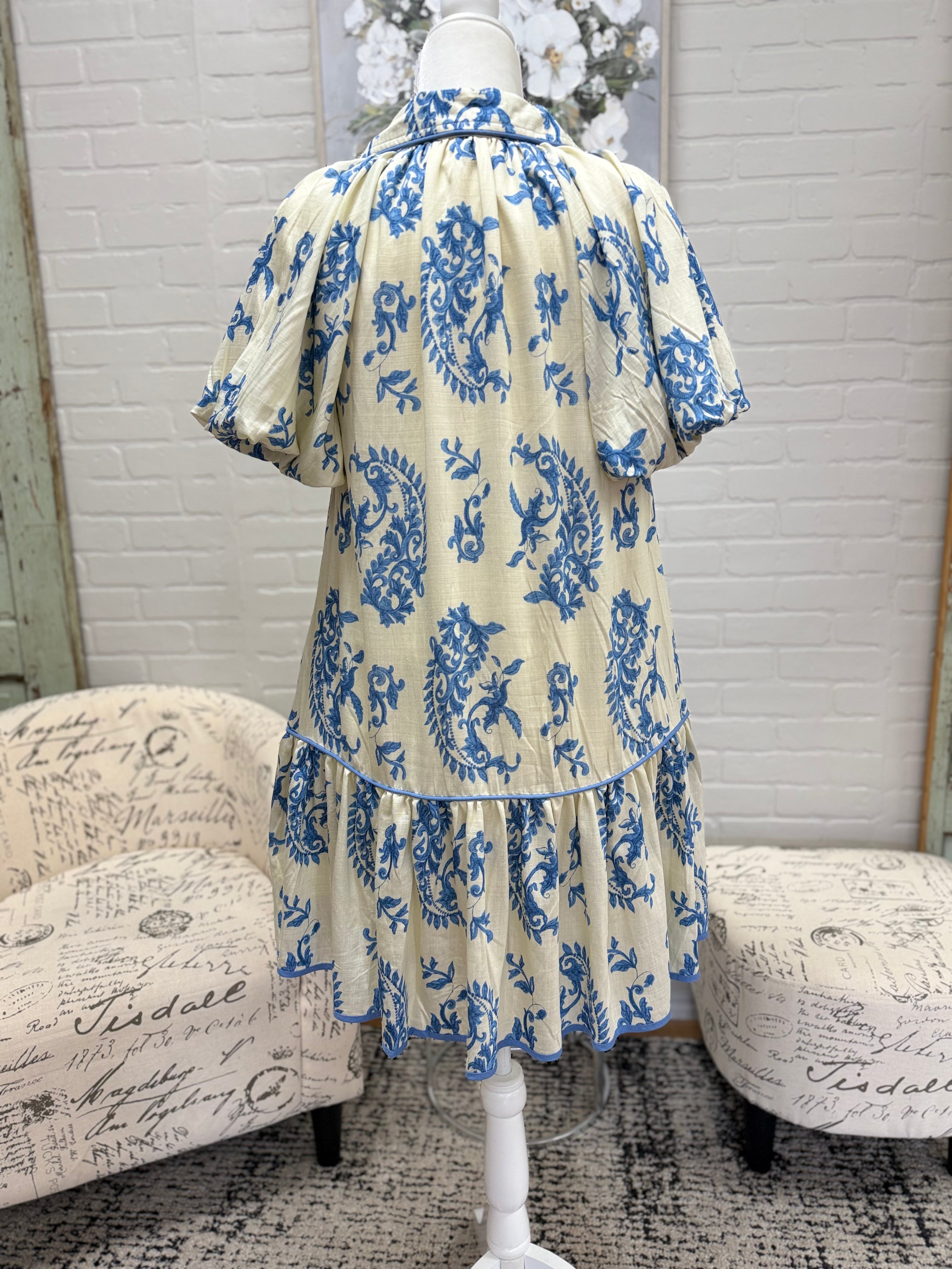 Blue Paisley Dress