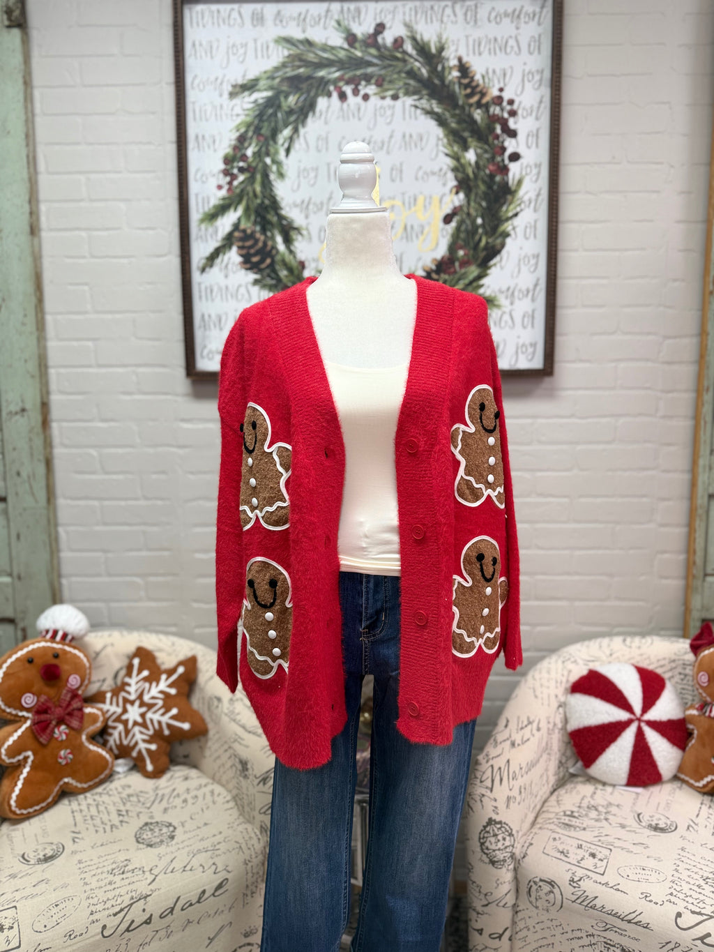 Red Gingerbread Cardigan