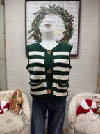 Green Stripe Sweater Vest
