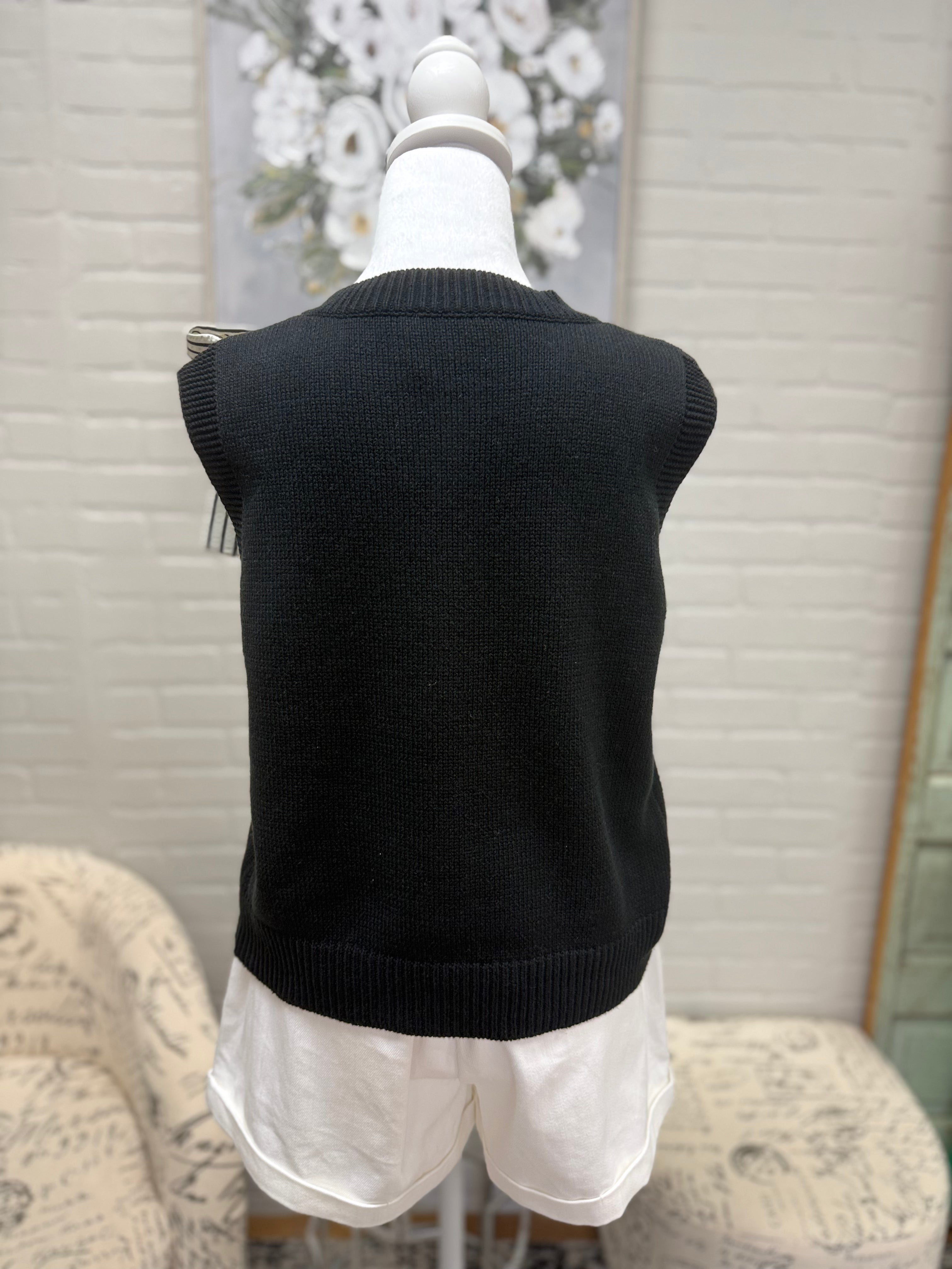 Black Laced Up Sweater