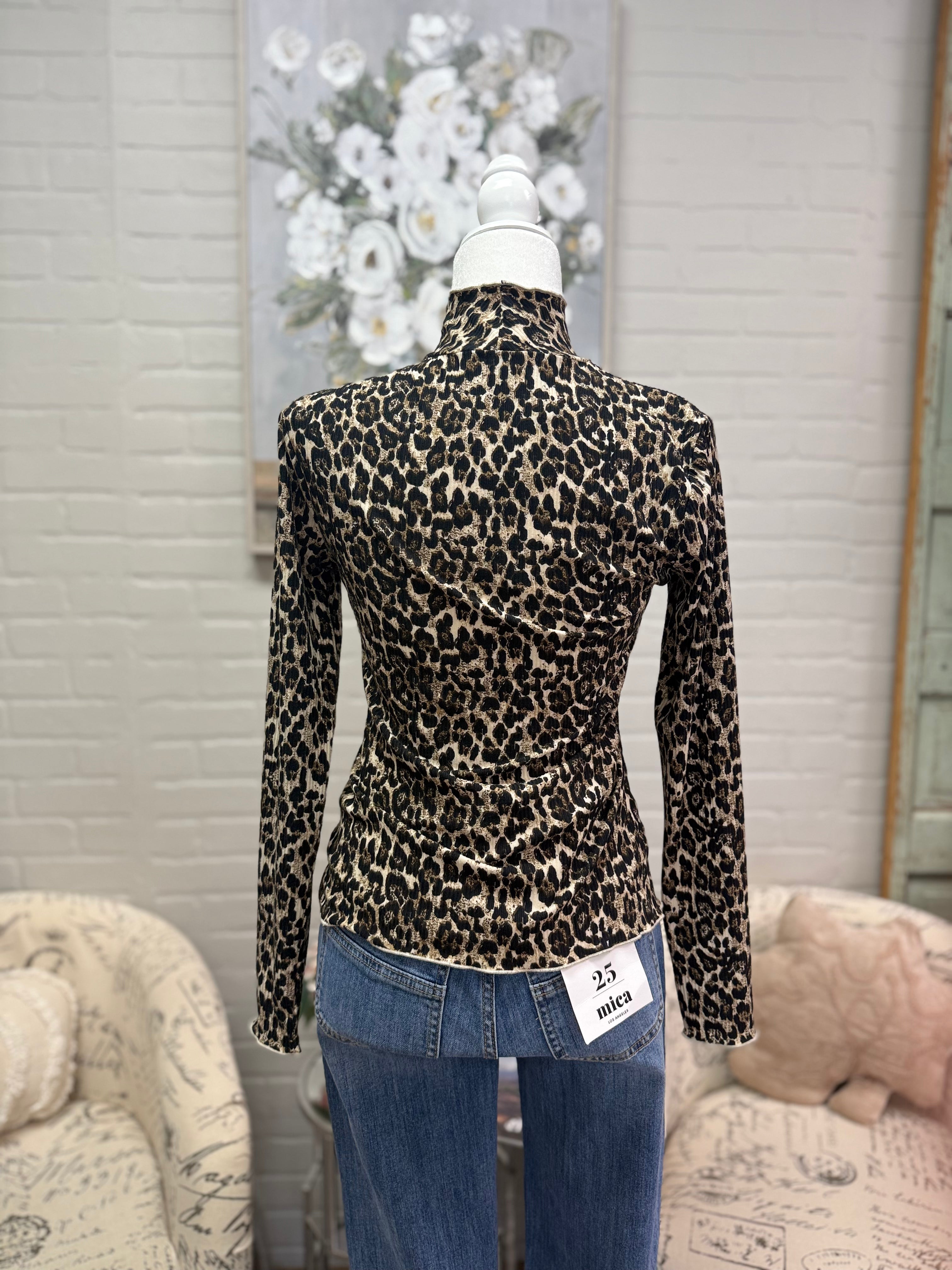 Leopard Mock Neck