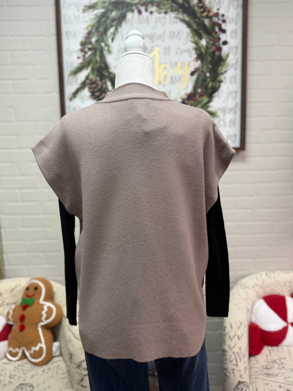 Mocha Oversized  Sweater Vest