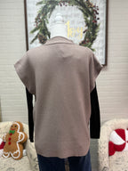 Mocha Oversized  Sweater Vest