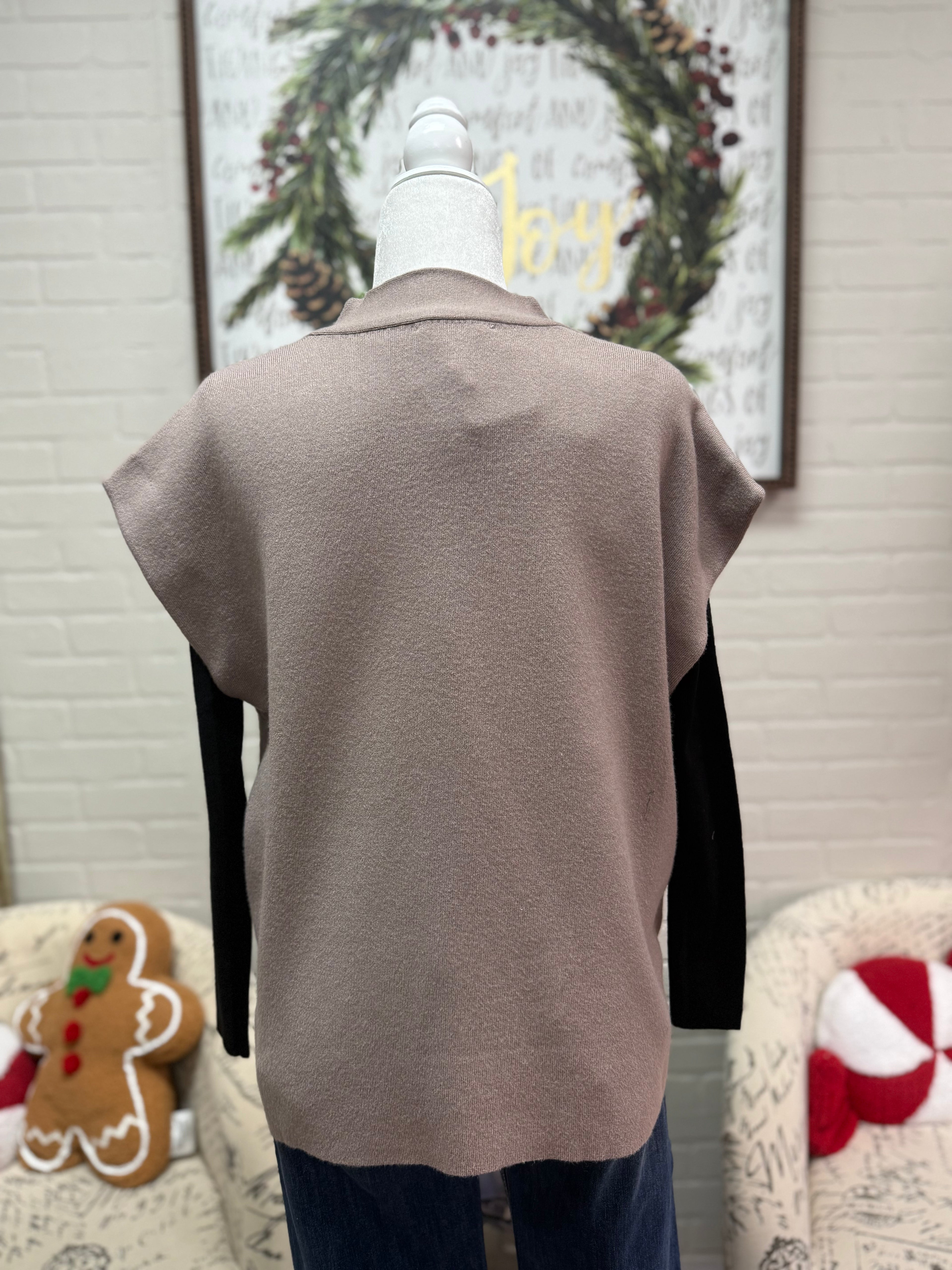 Mocha Oversized  Sweater Vest