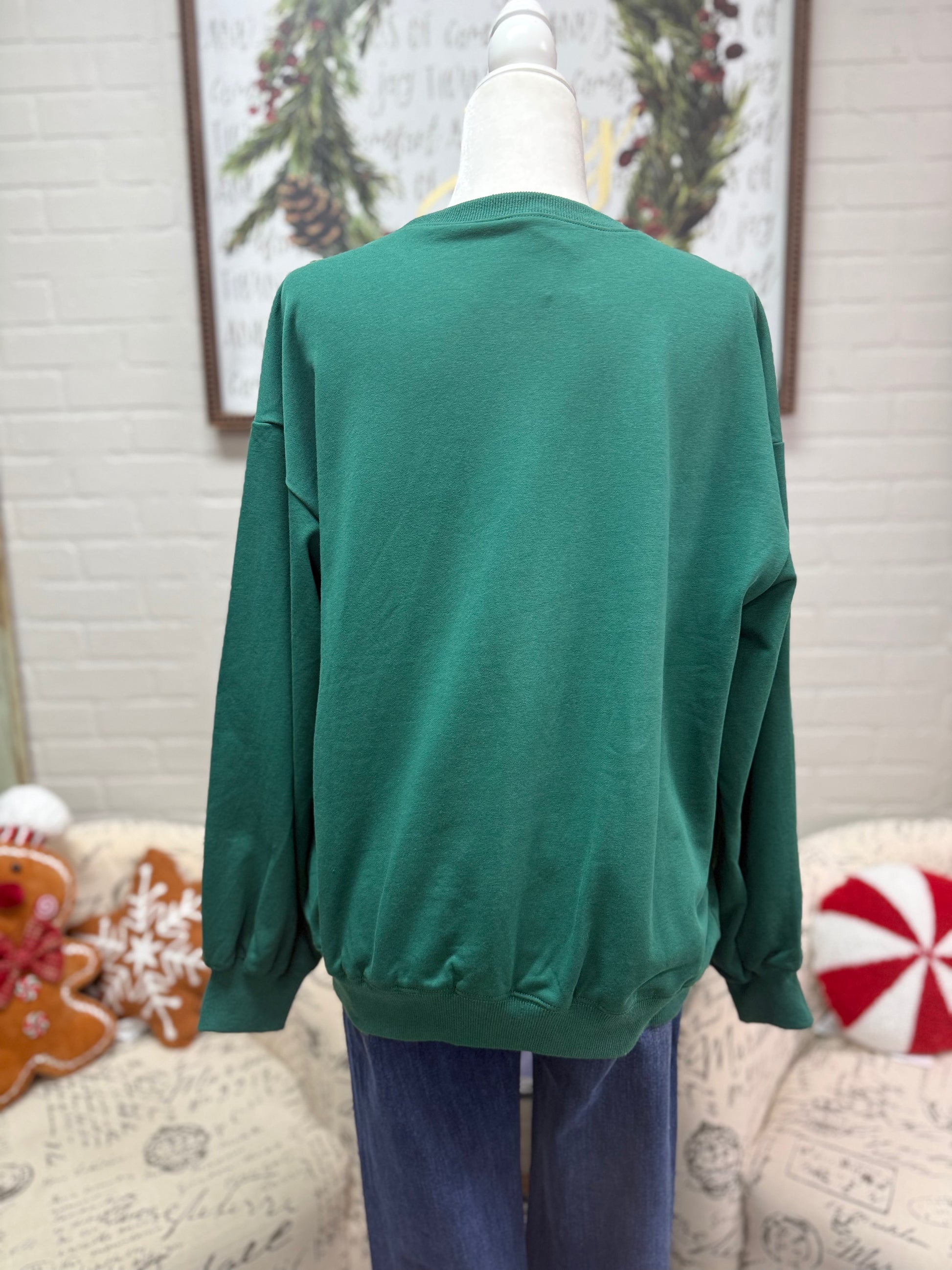 Hunter Green Christmas Bow Sweatshirt