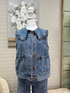 Collared Denim Vest