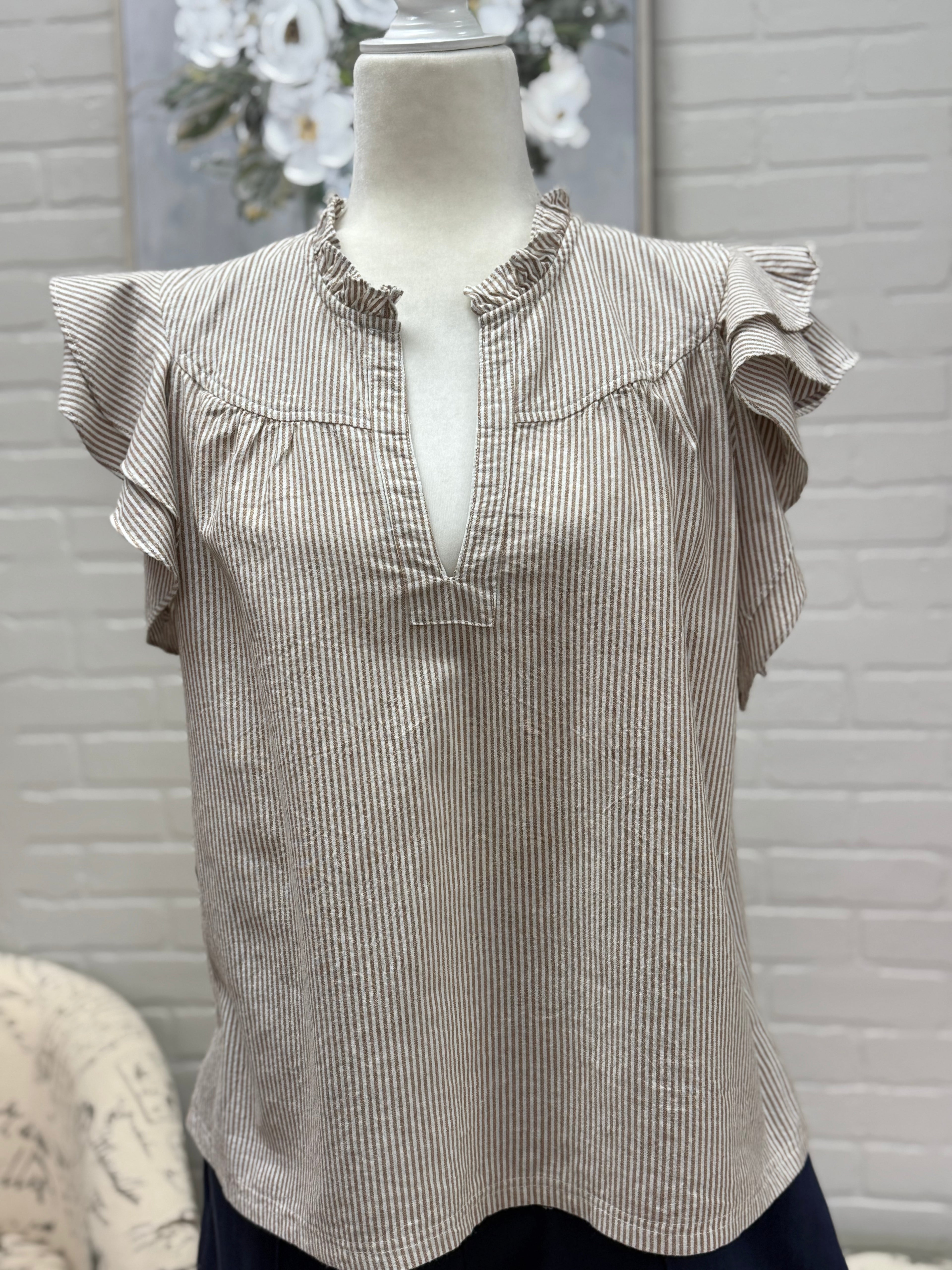 Mocha Striped Top