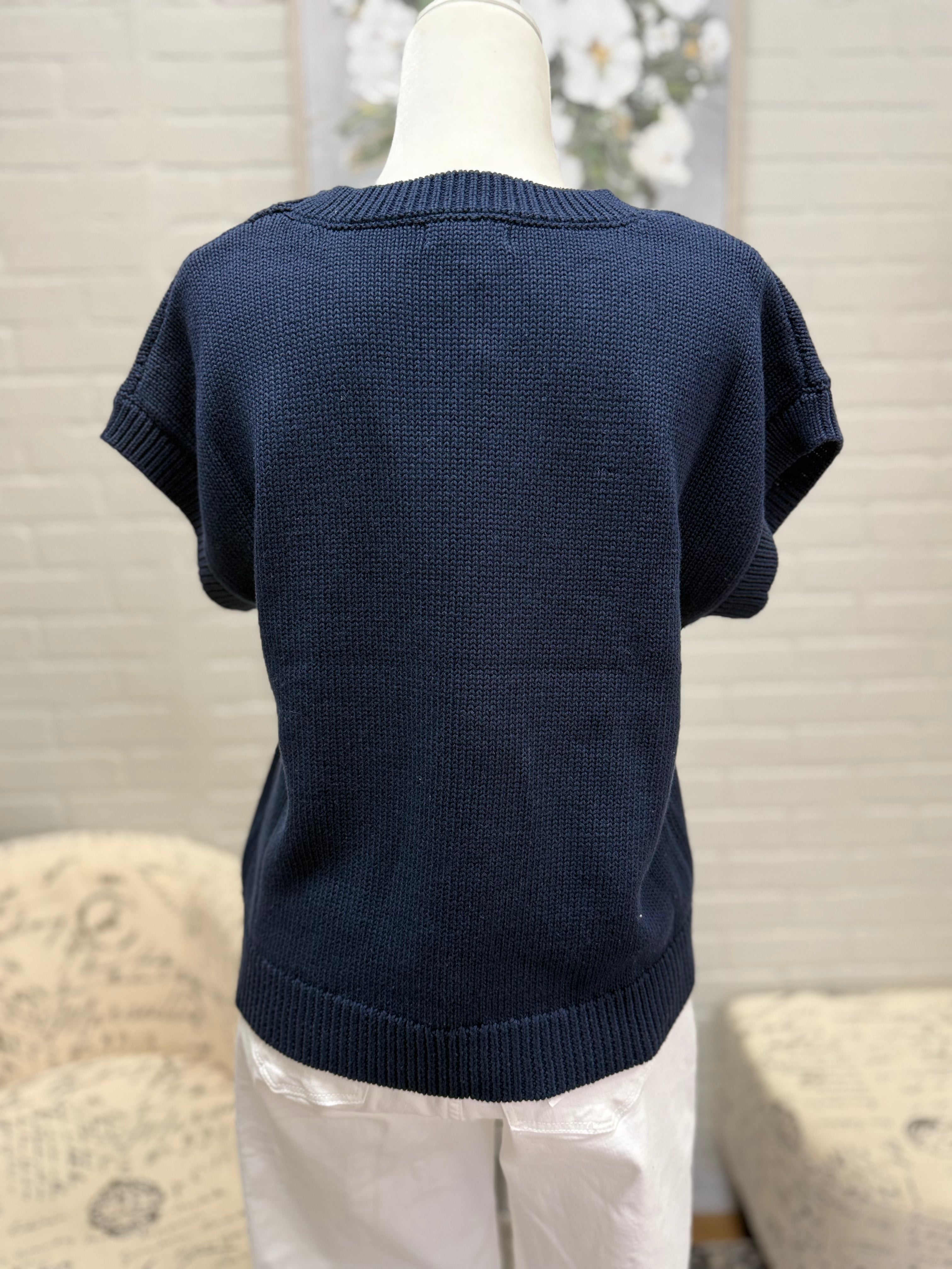 Navy Boots & Bows Sweater