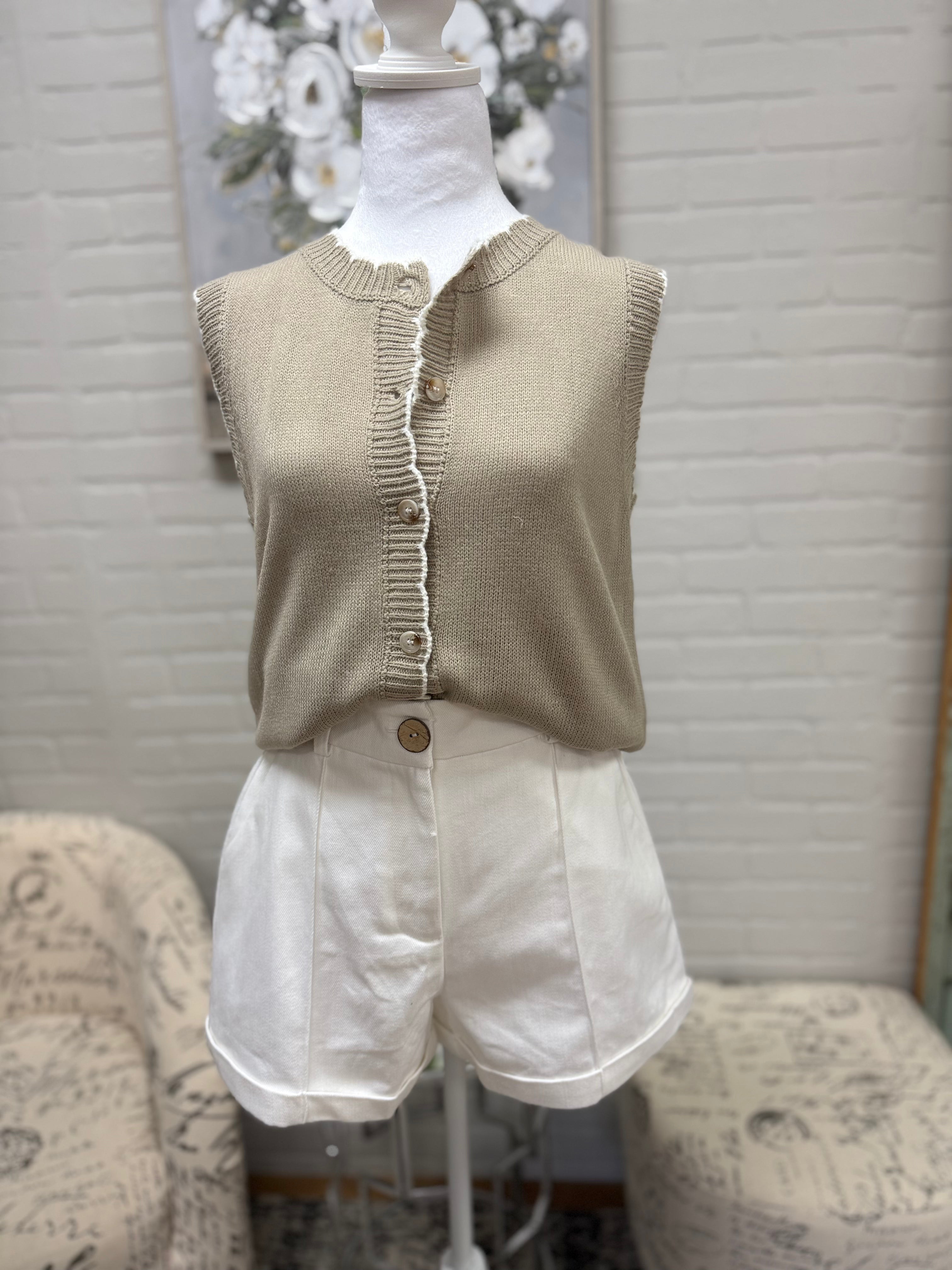 Taupe Sweater Vest