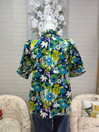 Navy Multi-Floral Top