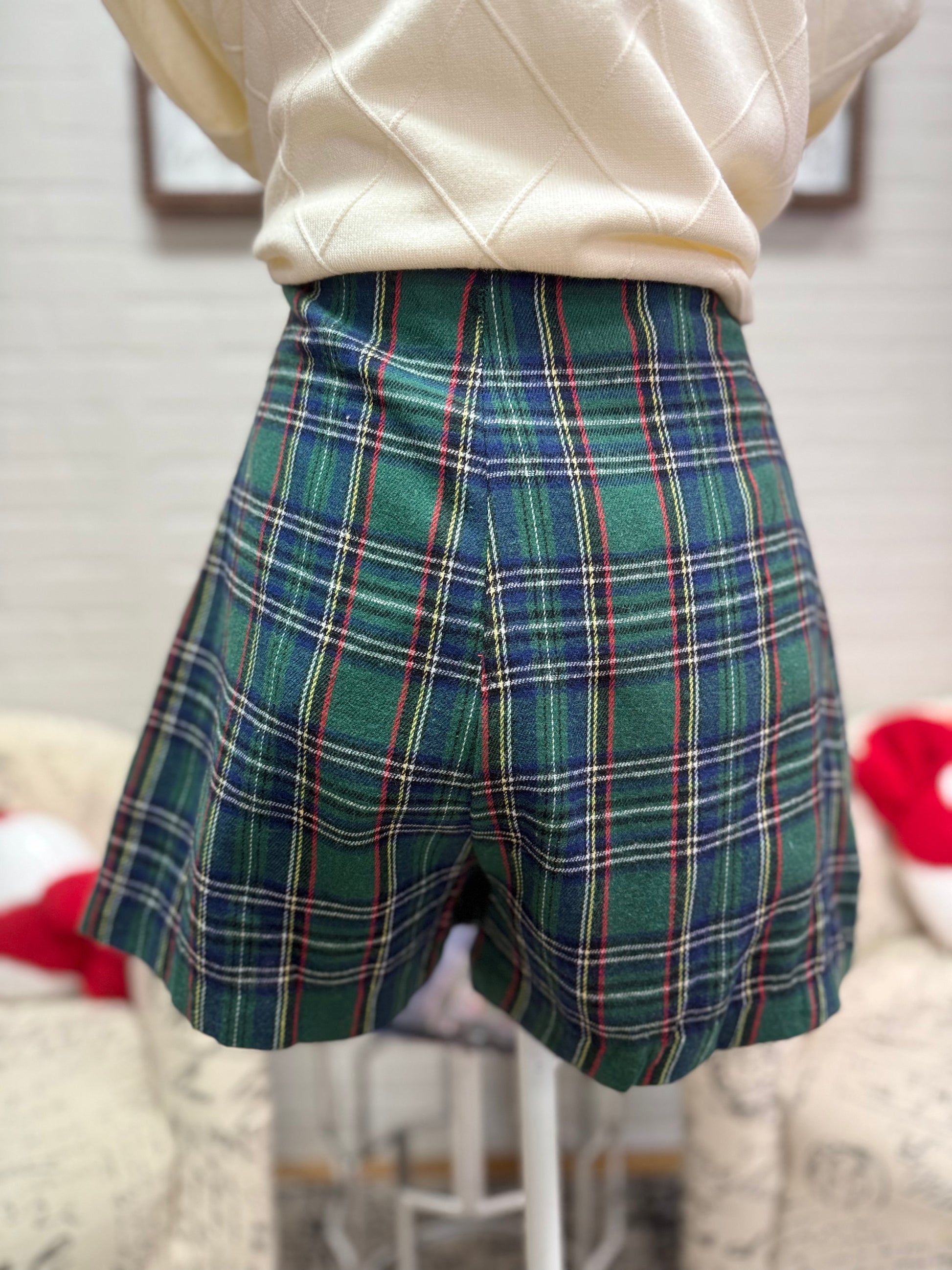 Green Plaid Skort