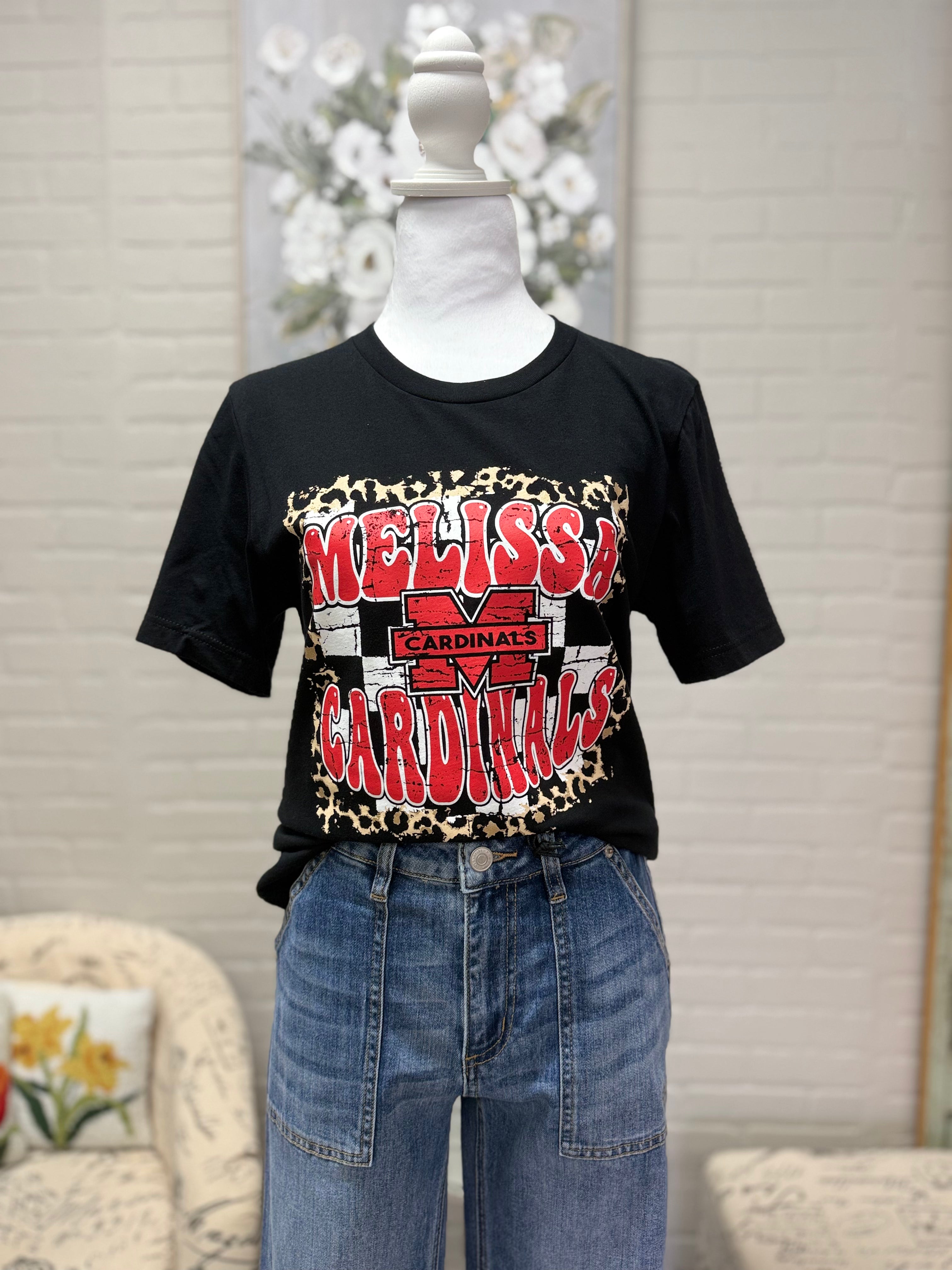 Distressed Leopard Cardinals Tee