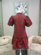 Red Plaid Ruffle Dress