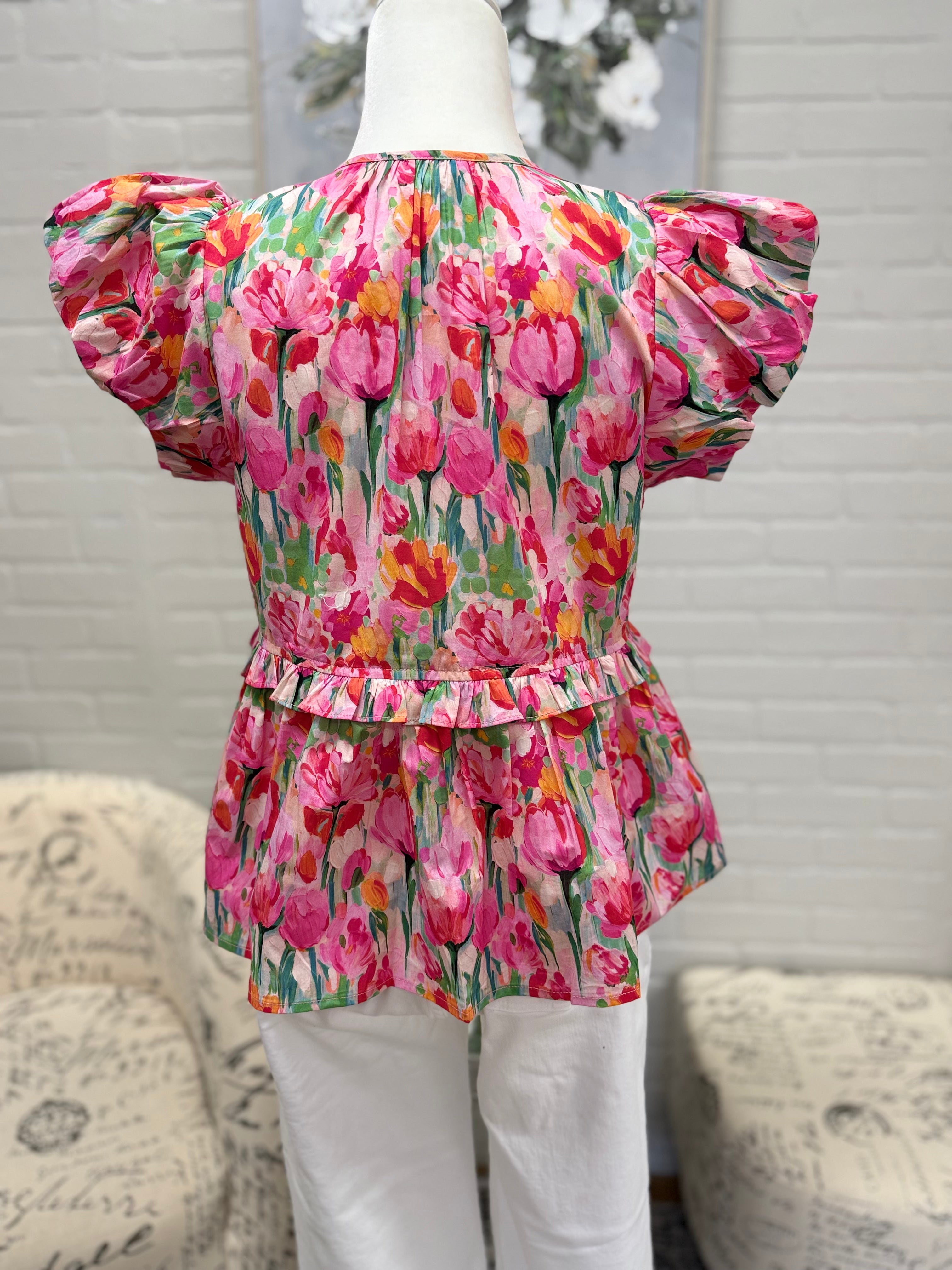 Tullip Flutter Sleeve Top