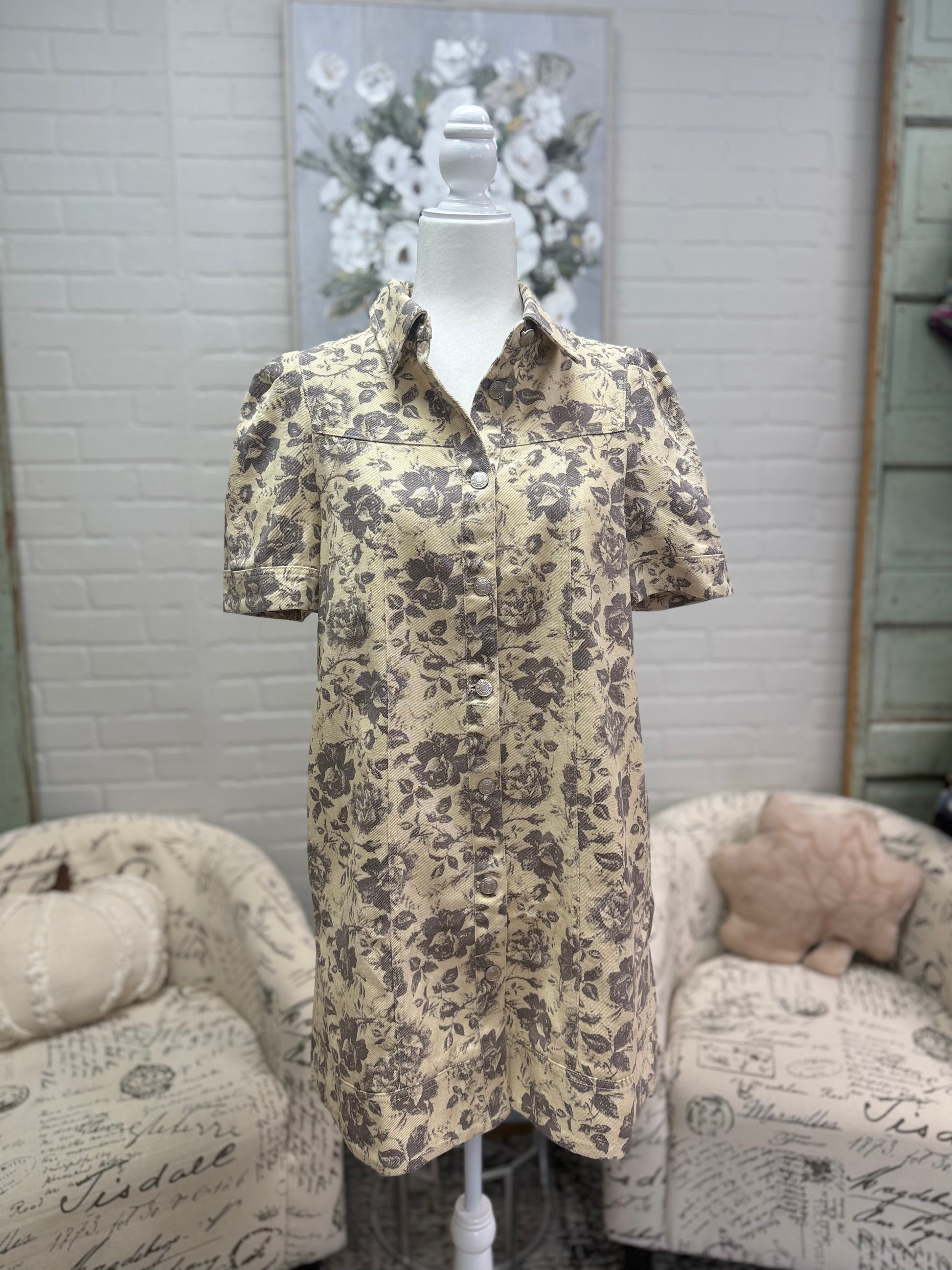 Floral Denim Dress