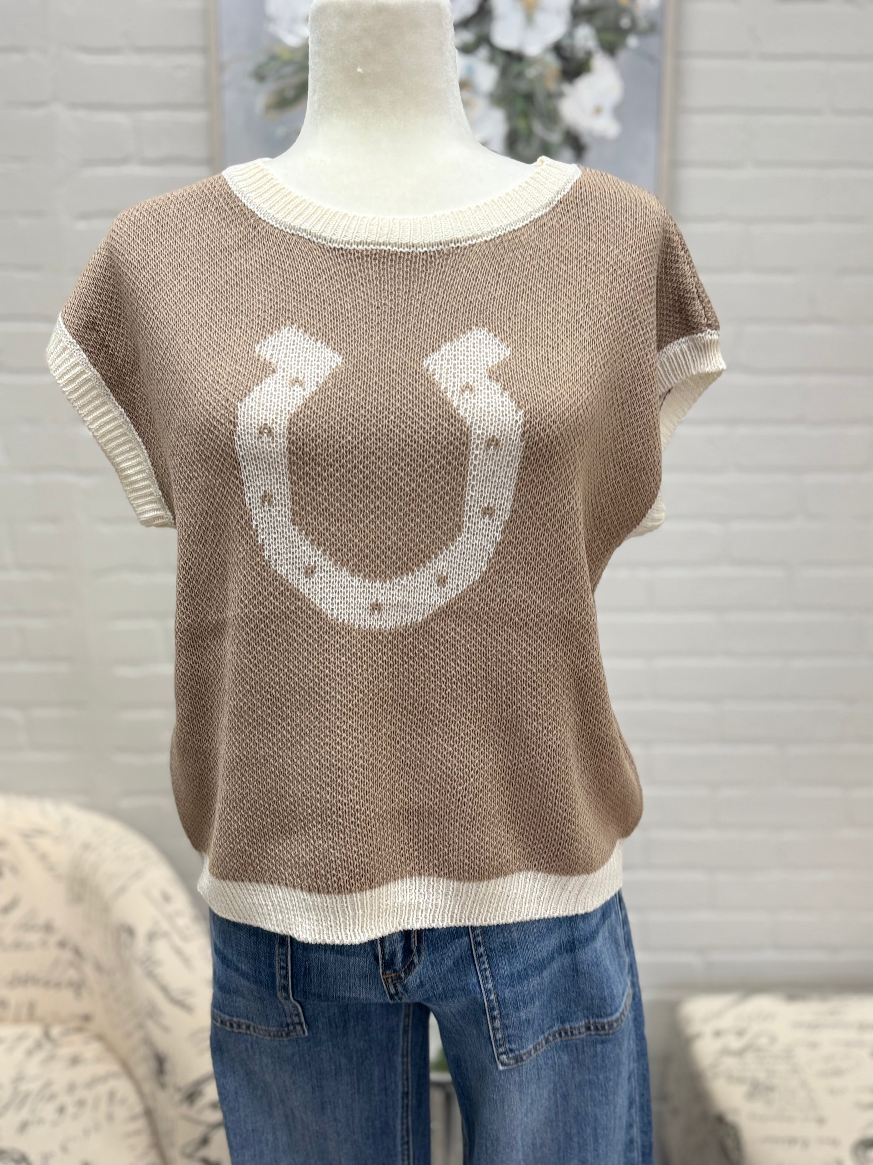 Horseshoe Short Sleeve Sweater
