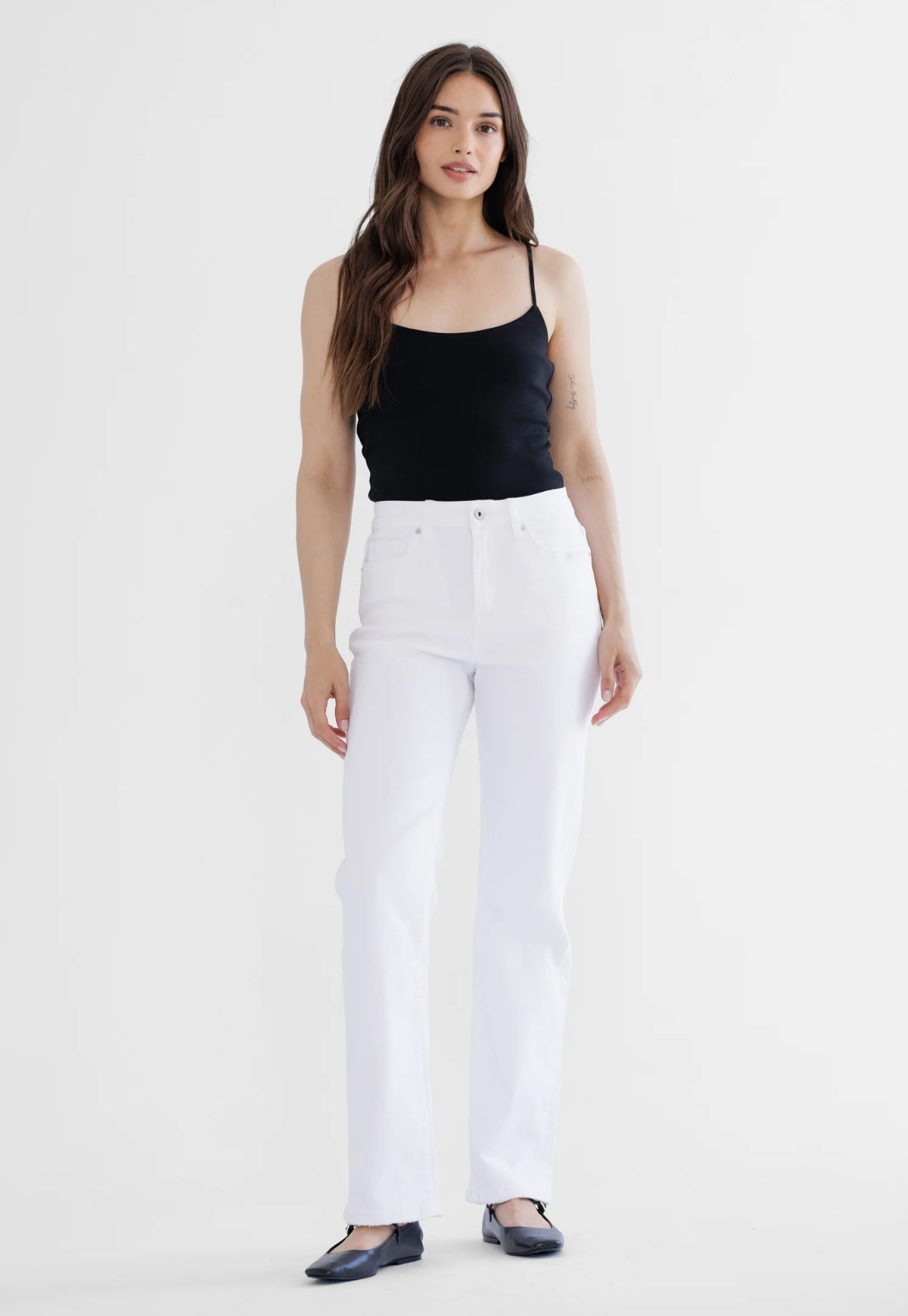 White HR Straight Leg Jean