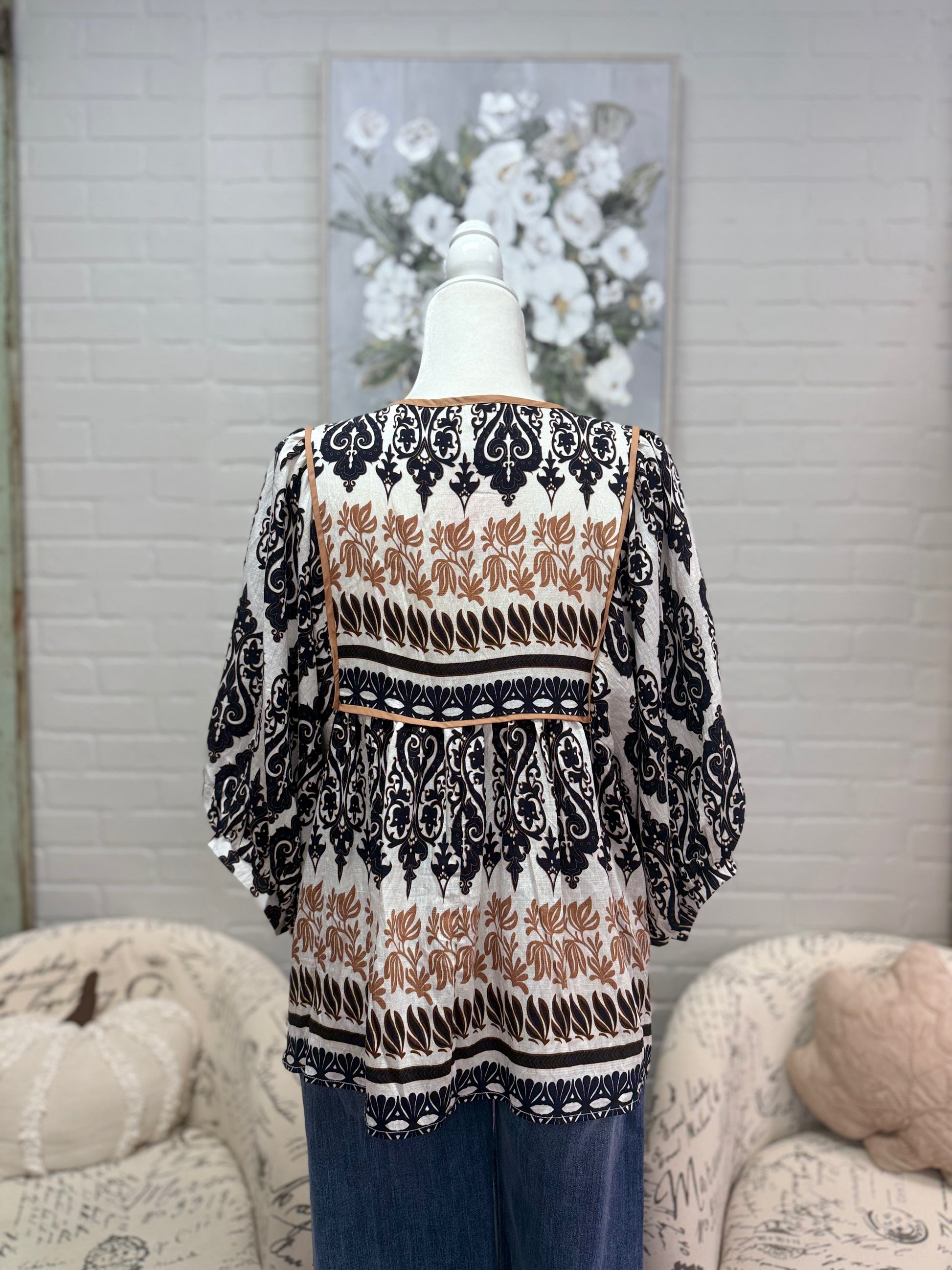 Black Print Blouse